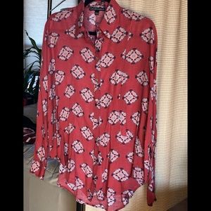 Harlow & Graham Coral Long-tailed Blouse